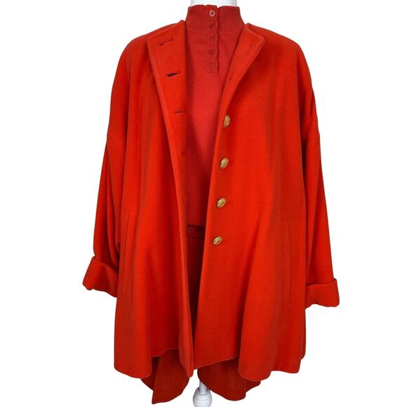 Vintage Mondi Women's Red Wool/Cashmere Blend Elegant Coat Jacket Size 34 - Picture 1 of 7